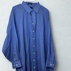 Stafford Men's Classic Blue Pinstripe Shirt